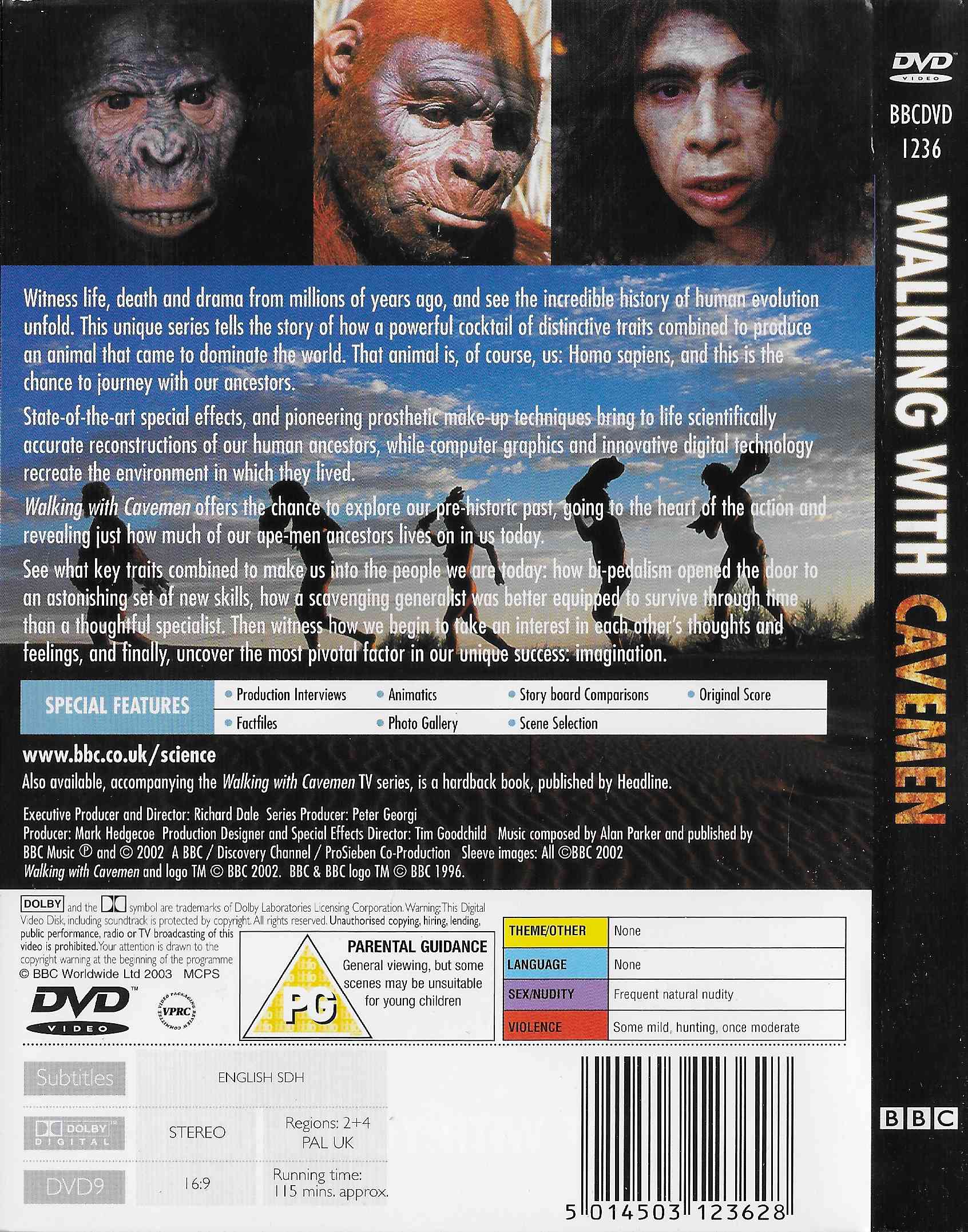 Picture of BBCDVD 1236 Walking with cavemen by artist Richard Dale from the BBC records and Tapes library